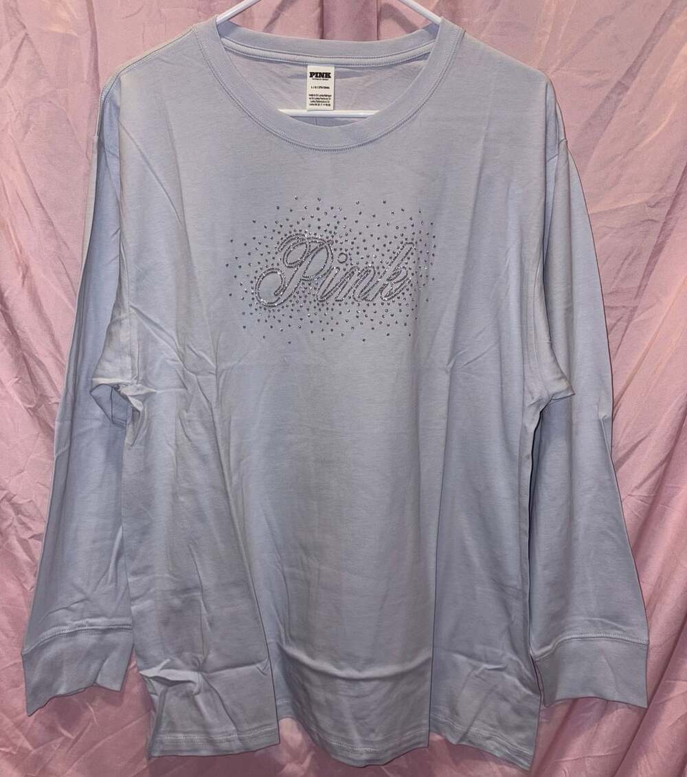 PINK Victoria's Secret Long Sleeve Campus Tee Size L